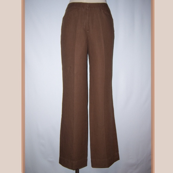 J. Jill Pants & Jumpsuits Nwt Jjill Beautiful Brown Linen Slacks
